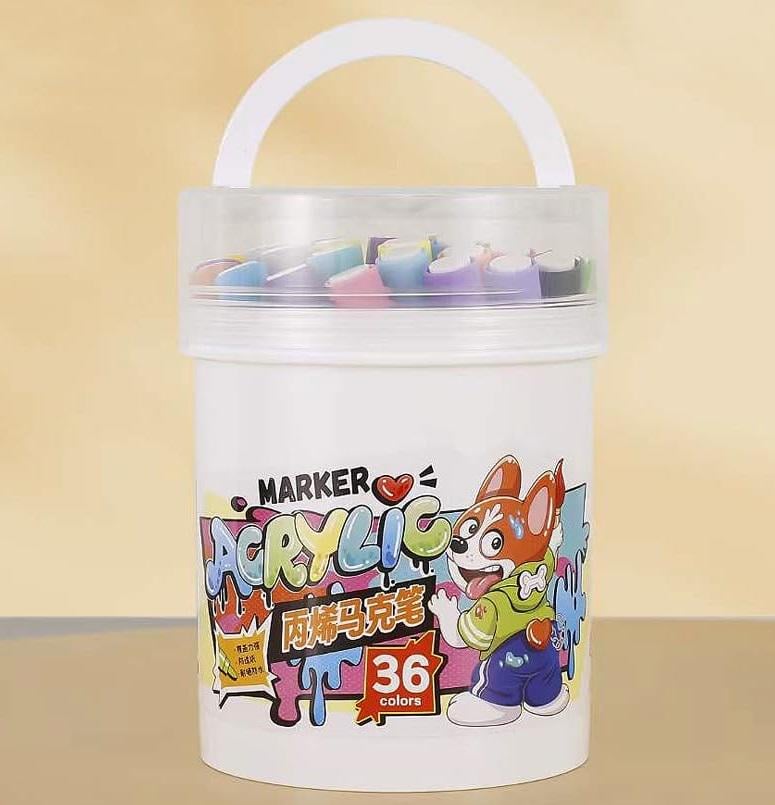 Маркеры акриловые пигментные Water Color Pen в ведре 36 шт. (253) - фото 2 Маркеры акриловые пигментные Water Color Pen в ведре 36 шт. (253) - фото 2