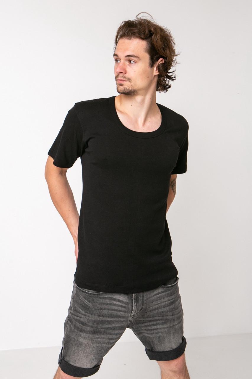 Футболка мужская с открытой горловиной Nicoletta 0115-2k 3XL Черный