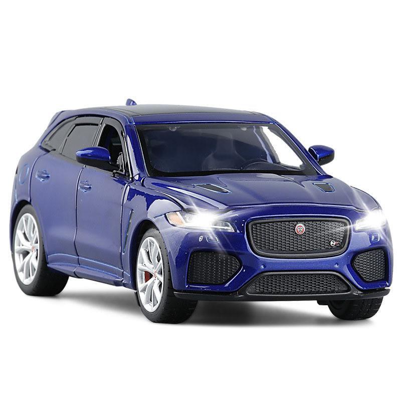 Игрушечная машинка Jaguar F-Pace металлическая/инерционная горящие фары/звук мотора 1:32 Синий (VA-1335589901)