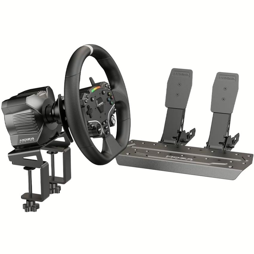Ігрове кермо з педалями Moza Racing R3 Bundle для XBOX/PC 22кн педалі SR-P Lite кермо ESX Black (RS053) - фото 2 Ігрове кермо з педалями Moza Racing R3 Bundle для XBOX/PC 22кн педалі SR-P Lite кермо ESX Black (RS053) - фото 2
