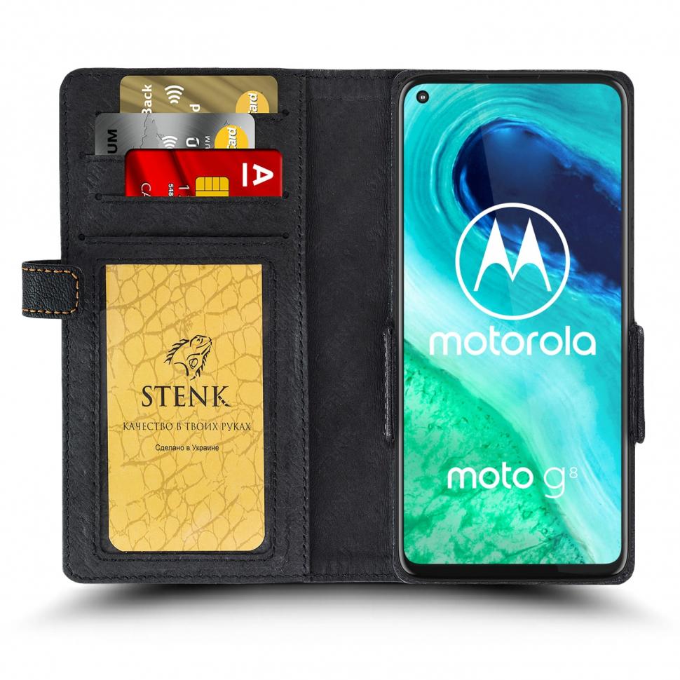 Чехол книжка Stenk Wallet для Motorola Moto G8 Черный (67261)