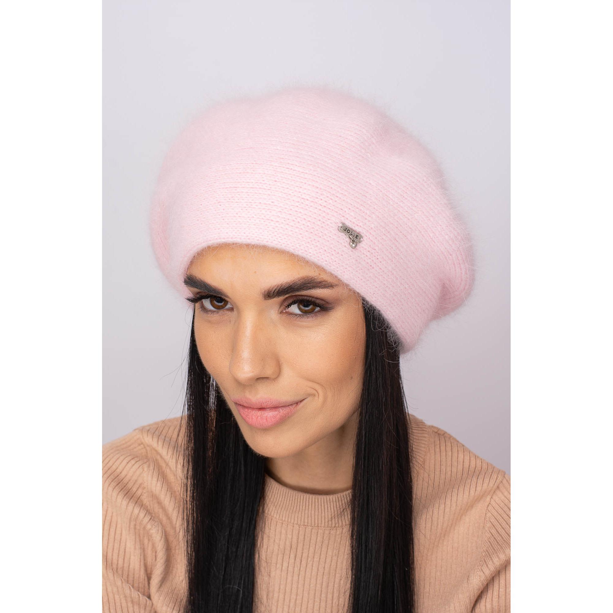 Берет женский ангоровый Leks Сильвия one size Светло-розовый