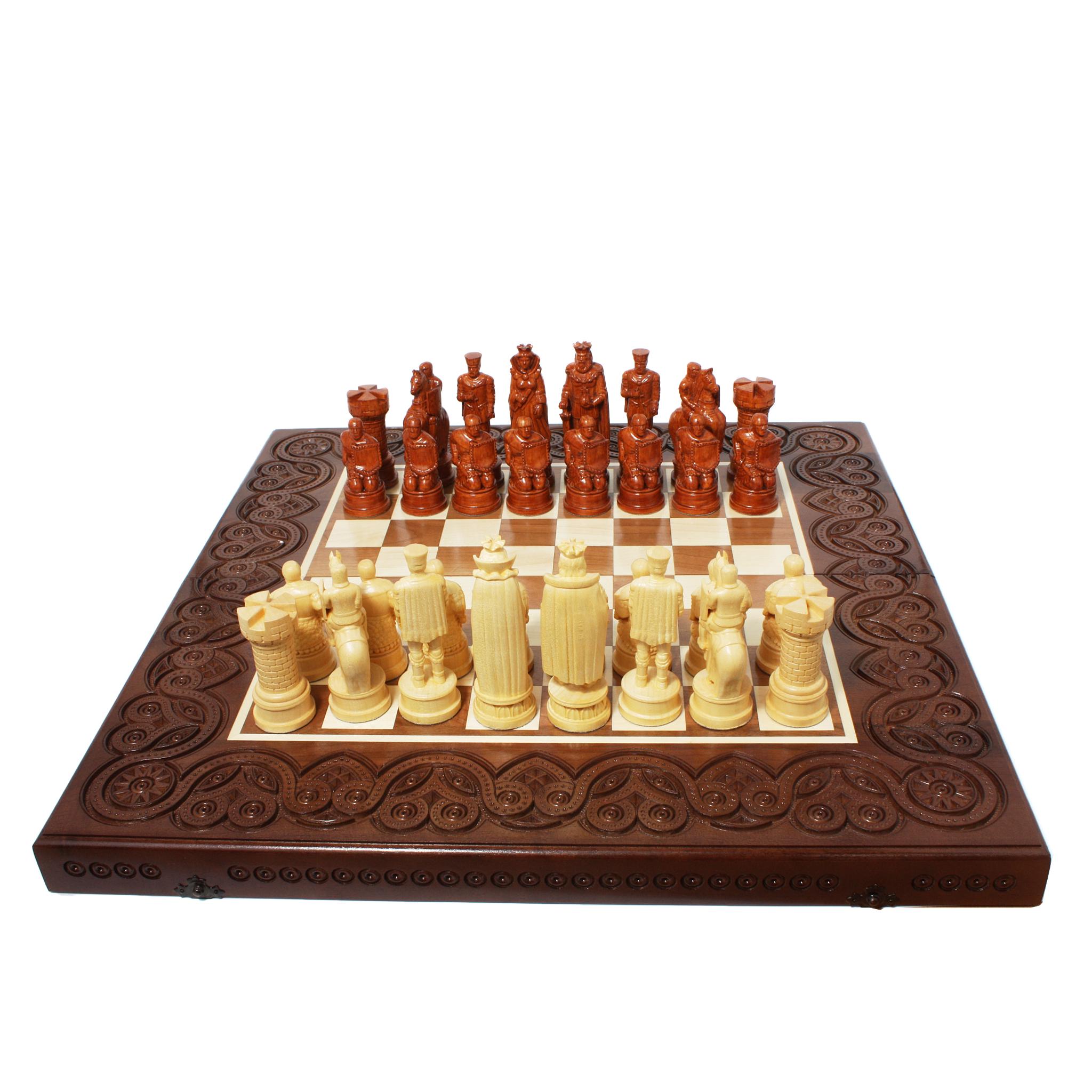 Набір шахи/шашки/нарди Французькі Лицарі 55х55 см Набір шахи/шашки/нарди Французькі Лицарі 55х55 см