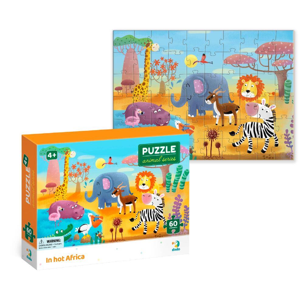 Пазл картонный детский Dodo Жаркая Африка 60 деталей