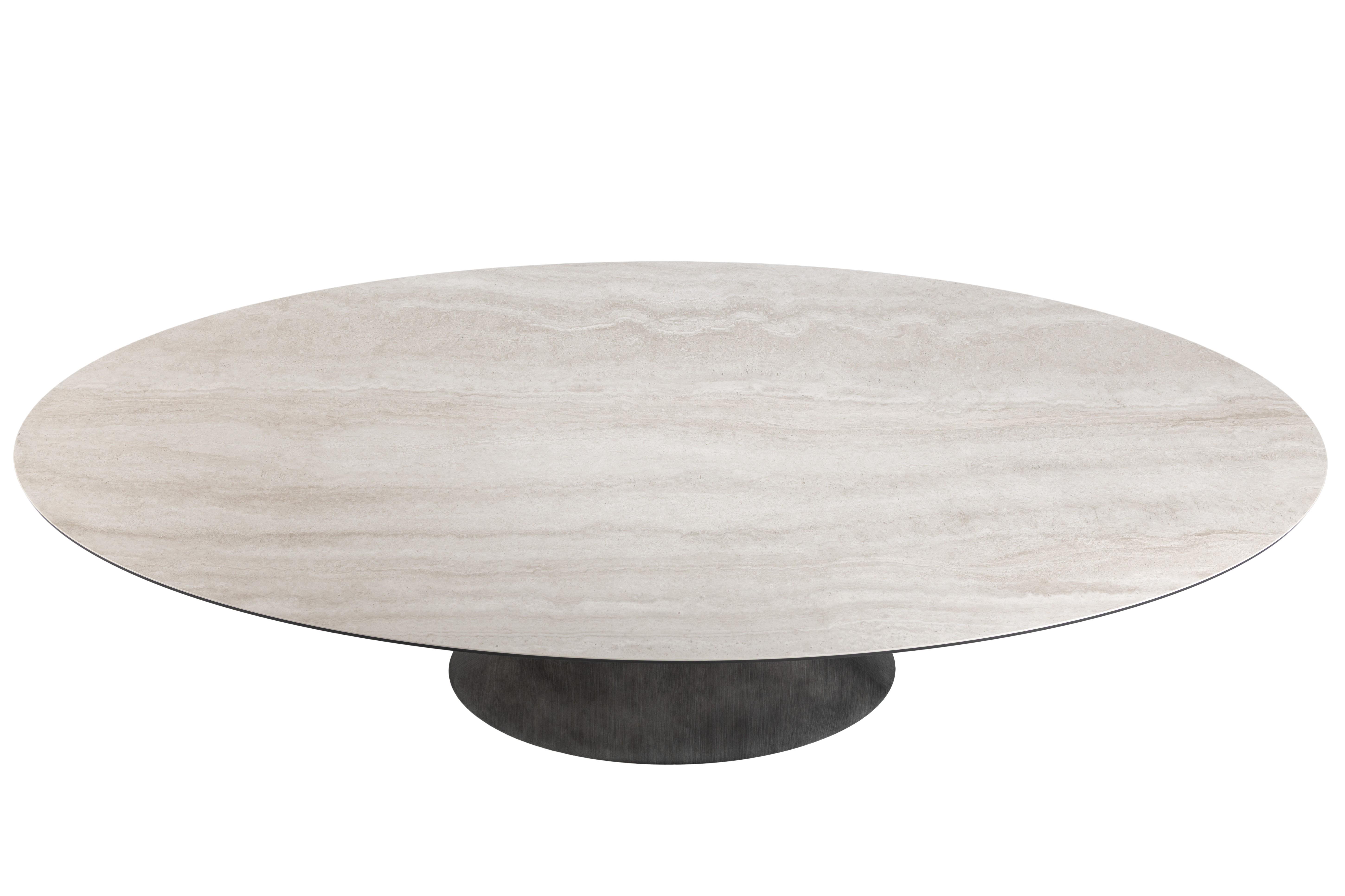 Стіл керамічний обідній Тереза Ветро 2400/1000/760 мм Грей травертін/Чорний (TML-1260) - фото 5 Стіл керамічний обідній Тереза Ветро 2400/1000/760 мм Грей травертін/Чорний (TML-1260) - фото 5