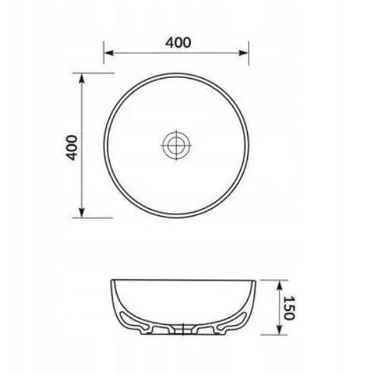 Раковина на столешницу Cersanit Moduo круглая 40 см (K116-048) - фото 3 Раковина на столешницу Cersanit Moduo круглая 40 см (K116-048) - фото 3