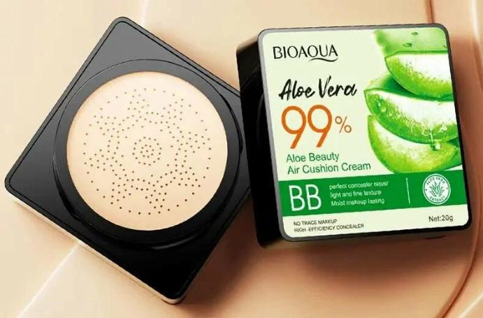 Тональний кушон з алоє вера Bioaqua Aloe Vera 99% Air Cushion BB Cream тон 01 натуральний тон 02 айвори 20 мл (040405)