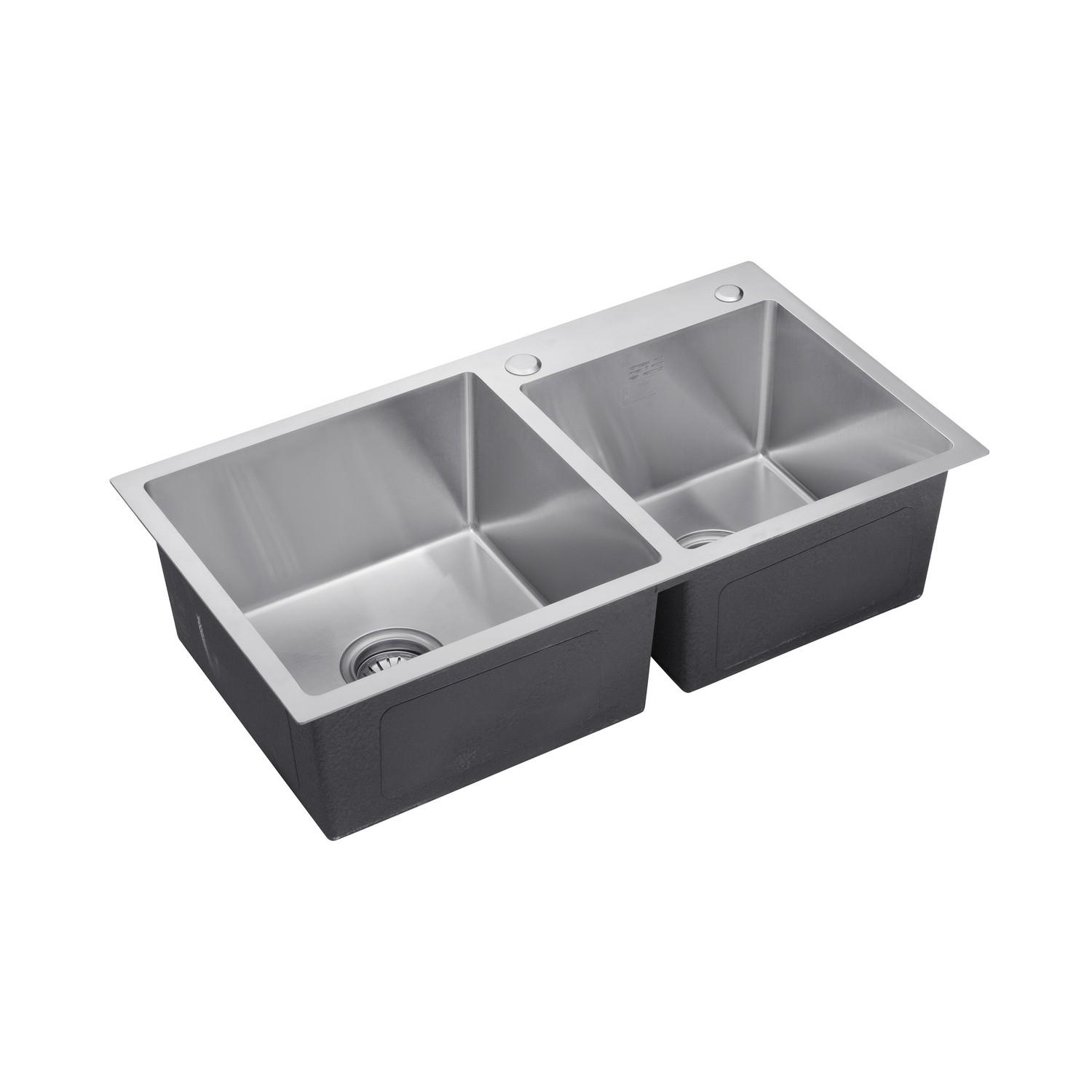 Мойка кухонная Kroner CV022805 прямоугольная из нержавеющей стали 780x430 мм (136408) - фото 3