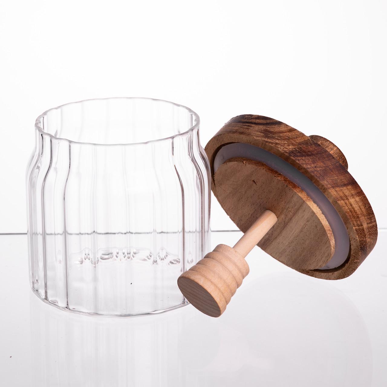 Медовниця скляна з кришкою і ложкою 320 мл (64486-4) - фото 3 Медовниця скляна з кришкою і ложкою 320 мл (64486-4) - фото 3