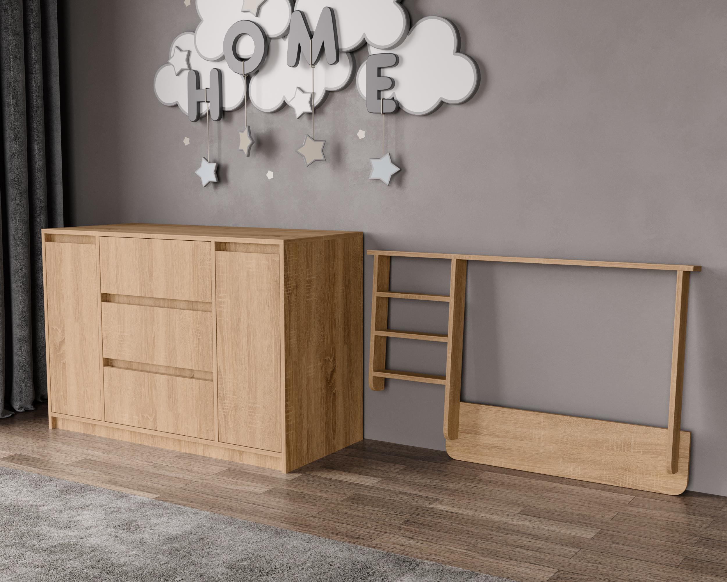 Пеленальный комод Furnigrade ПС-4 70,6х110х87,2 см Сонома