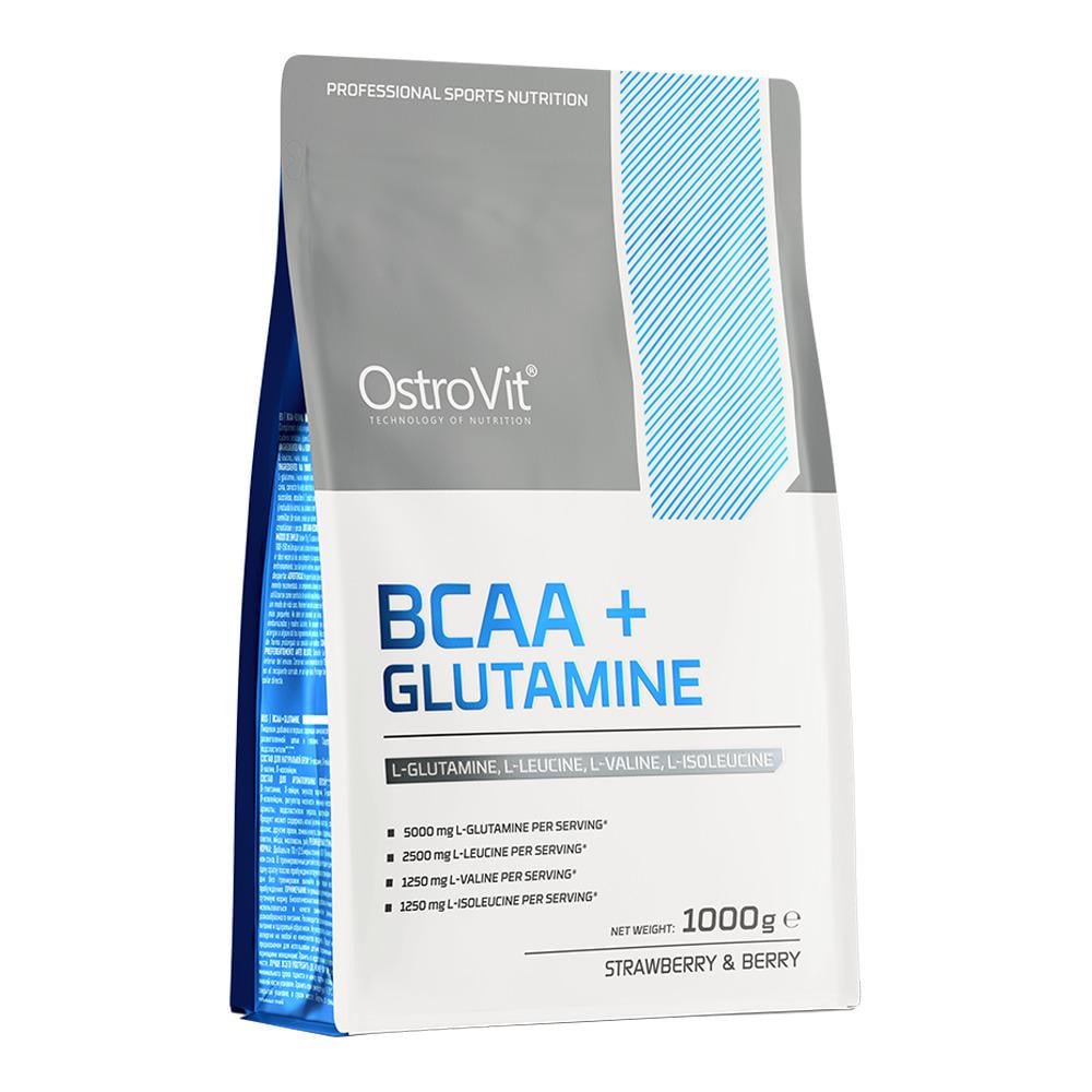 Амінокислоти Ostrovit BCAA + Glutamine 1000 г, Strawberry &amp; Berry