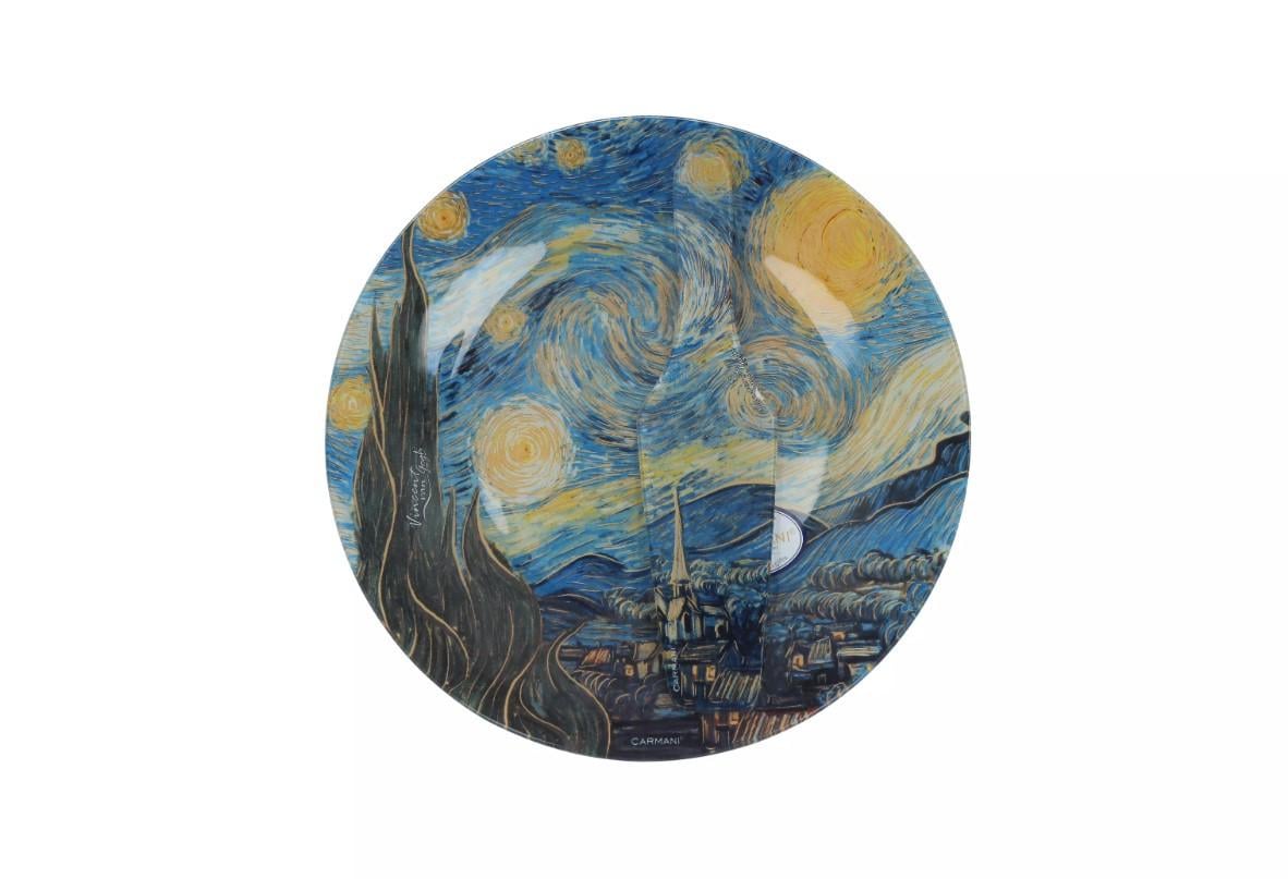 Тарелка стеклянная для торта Саrmanі с лопаткой Ван Гог Звездная ночь d 30 см (198-1224) - фото 5 Тарелка стеклянная для торта Саrmanі с лопаткой Ван Гог Звездная ночь d 30 см (198-1224) - фото 5