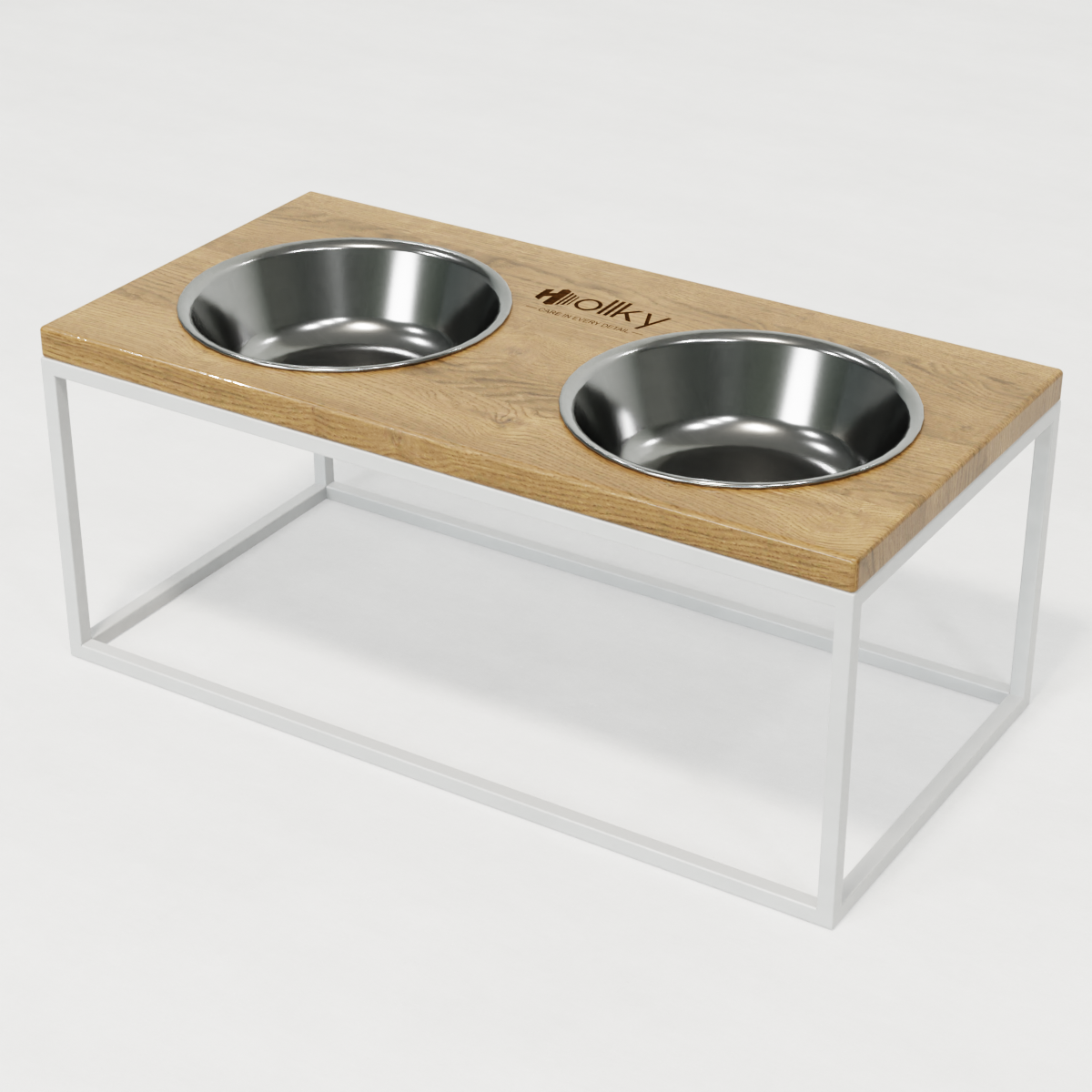 Миски на подставке для больших собак Hollky Base XL20 2х1,8 л (BXL20-522620-WHNT) - фото 8