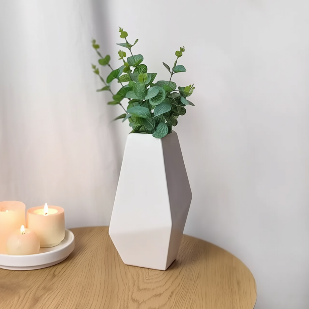 Ваза керамическая для цветов Rezon Геометрия 25 см Белый (2687618028)