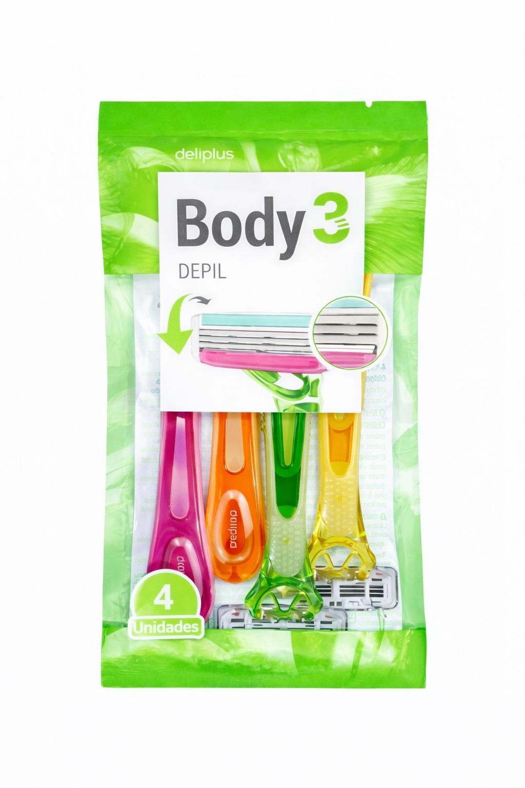 Станки для бритья женские Deliplus с 3 лезвиями и смягчающими полосками 4 шт. (21643939-1)