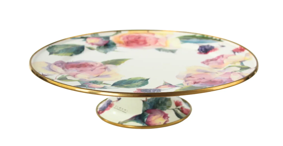 Тортовниця емальована PEONY Elmani з кришкою на ніжці 30 см - фото 3