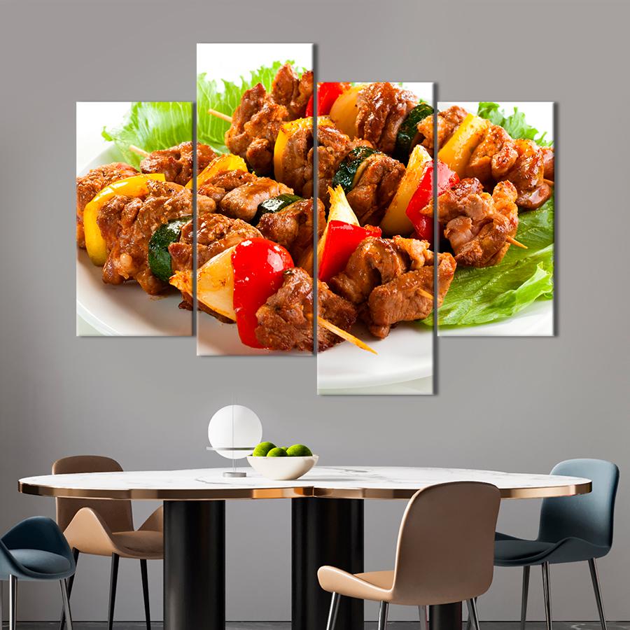 Настенний декор Шашлык с сочными овощами 129x90 см (A261-4)