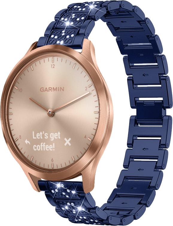 Браслет металлический Glam для Garmin Vivomove HR Blue (32786-28)