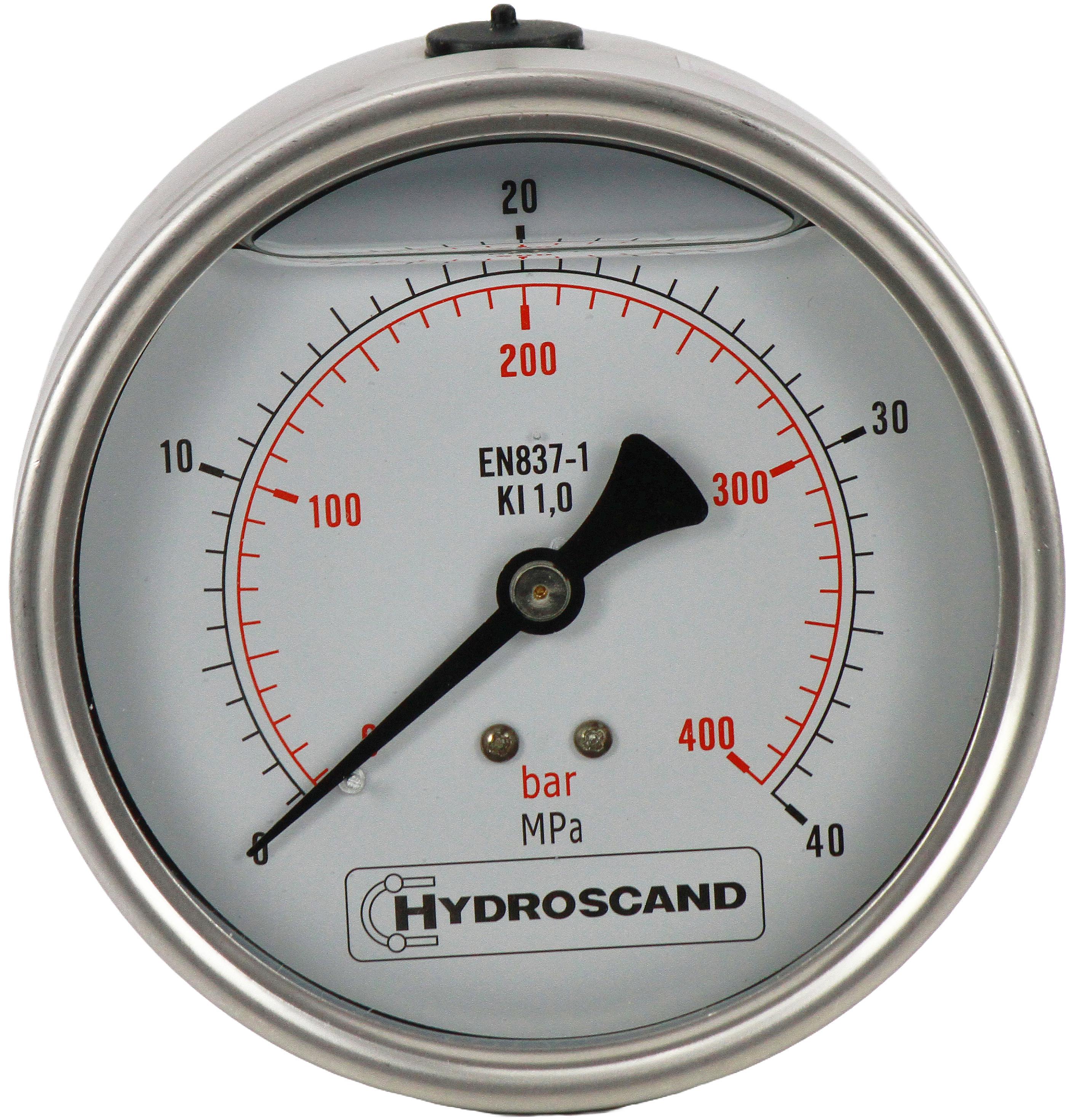 Манометр глицериновый подключение сзади 0-40 бар G 1/2" 100 мм (83600404)