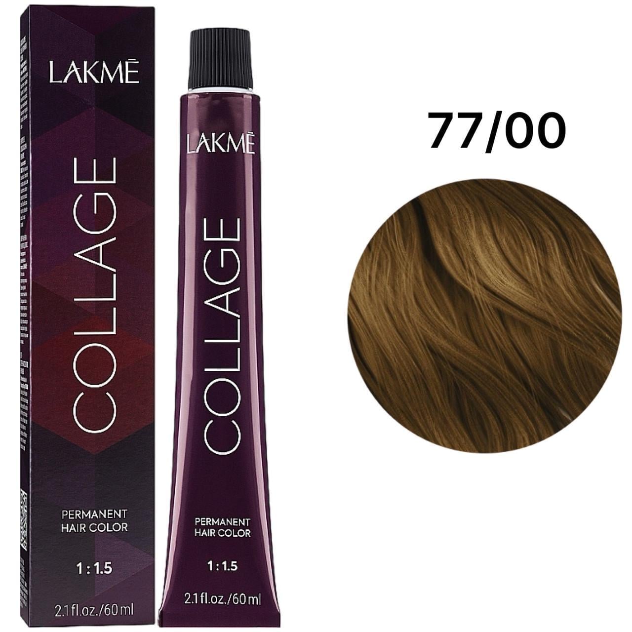 Краска для волос устойчивая Lakme Collage Creme Hair Color 77/00 Средний блондин натуральный интенсивный 60 мл