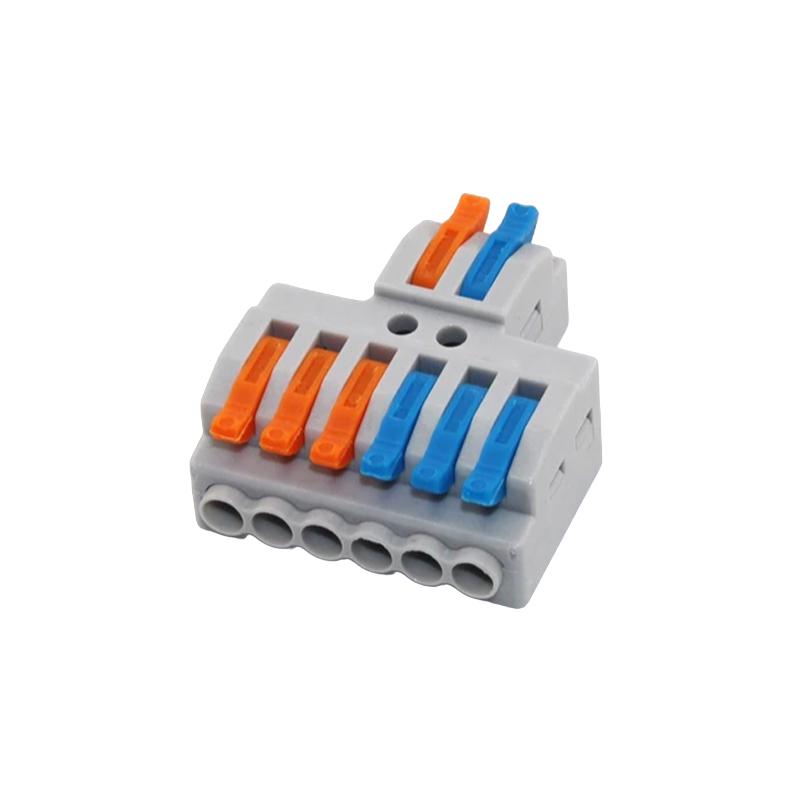 Клемма разветвляющая Tactix 0,08-4 мм2 32А 1-3+1-3 одинарная 41,5х33,8х14,8 мм крепеж 3,1 мм Разноцветный (KV426)