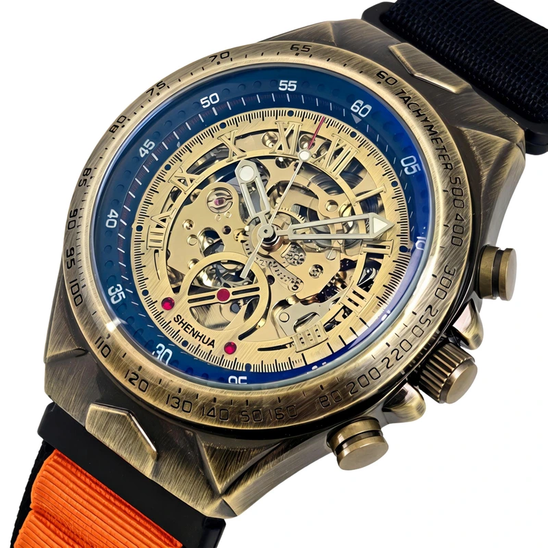 Наручний годинник Winner Status New 2 ремінці Orange Black (62792)
