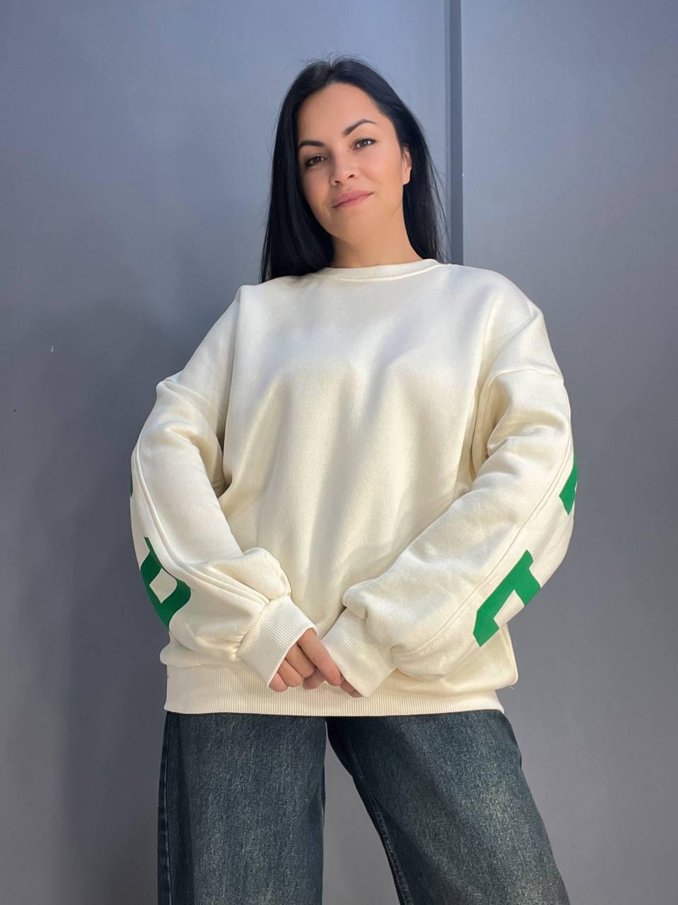 Світшот жіночий DAVRAS 6000 PLEASED подовжений утеплений на флісі OS Молочний (1245) - фото 1 Світшот жіночий DAVRAS 6000 PLEASED подовжений утеплений на флісі OS Молочний (1245) - фото 1