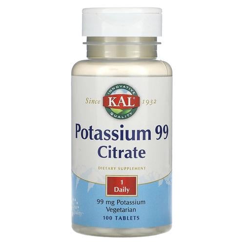 Калий KAL Potassium 99 Citrate 99 мг 100 табл. (CAL-13794)