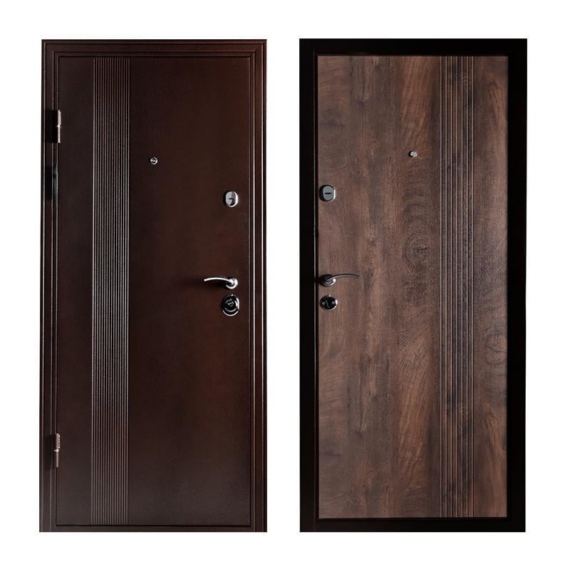 Дверь входная левая TD М-58 1900х960 мм Бронза/Дуб (30731325) - фото 1 Дверь входная левая TD М-58 1900х960 мм Бронза/Дуб (30731325) - фото 1