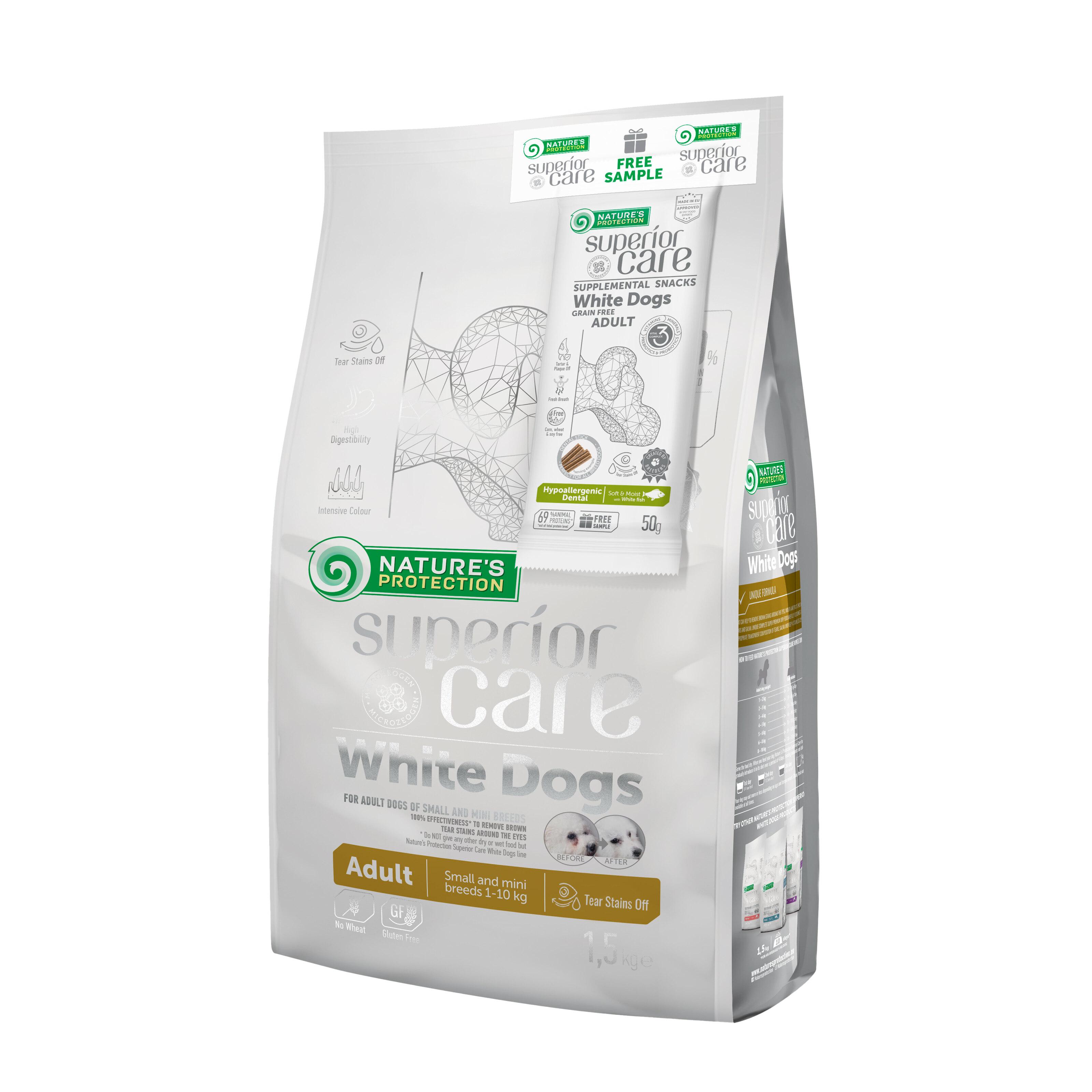 Сухий корм Superior Care White Dogs Small and Mini Breeds для дорослих собак з білим забарвленням шерсті 1,5 кг - фото 1 Сухий корм Superior Care White Dogs Small and Mini Breeds для дорослих собак з білим забарвленням шерсті 1,5 кг - фото 1