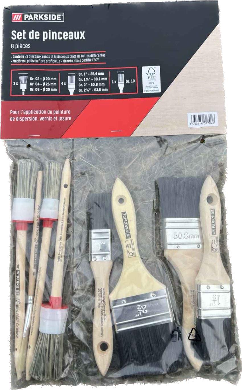 Набір кісточок пензлів Parkside із синтетичними волокнами 8 шт. (11177995)