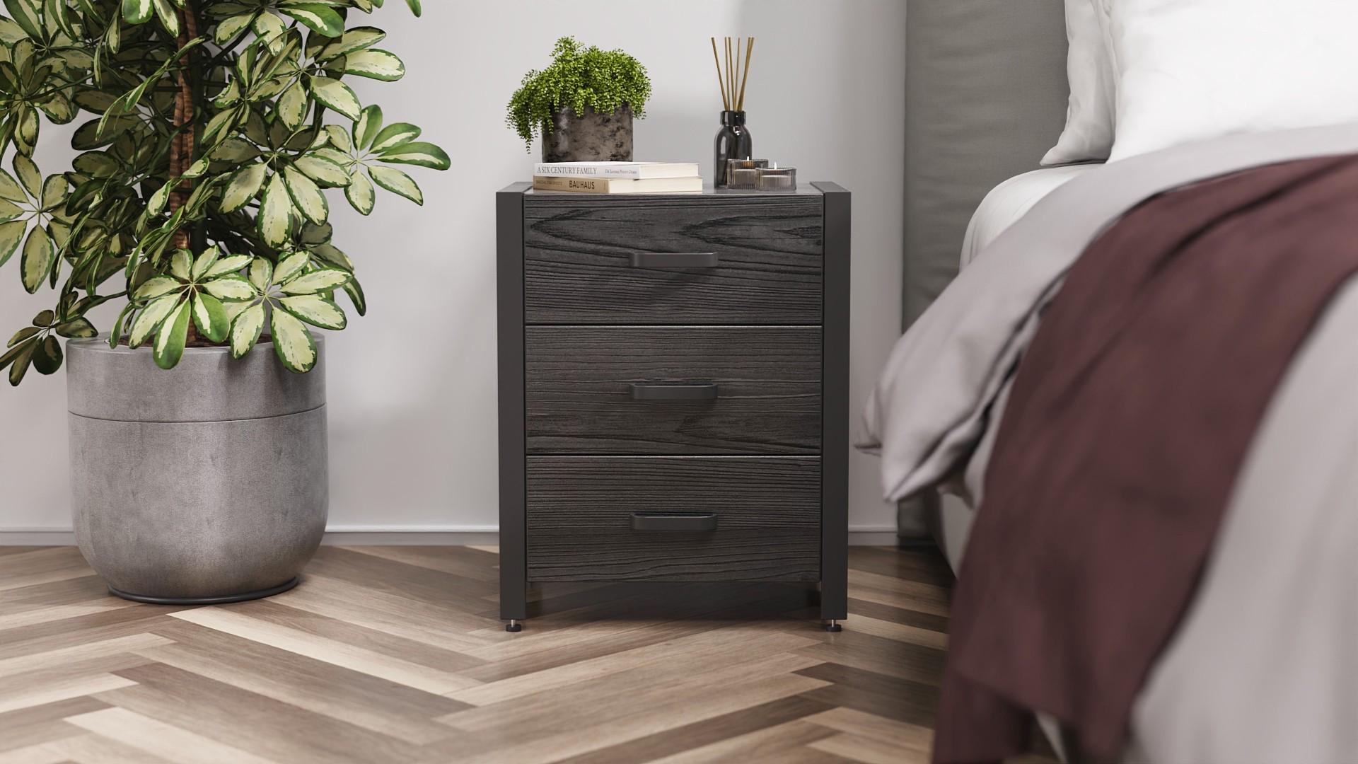 Тумба универсальная Ferrum-decor Вивьен 3 ДСП 16 мм 50x41x40 см Черный/Сосная Кембра (FRD-104190)