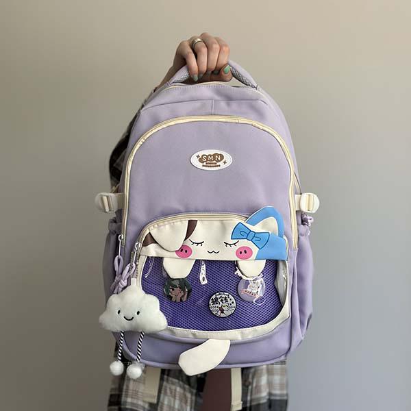 Рюкзак молодежный 46х30х18 см Сиреневый (ЦБ-00034049) - фото 5 Рюкзак молодежный 46х30х18 см Сиреневый (ЦБ-00034049) - фото 5