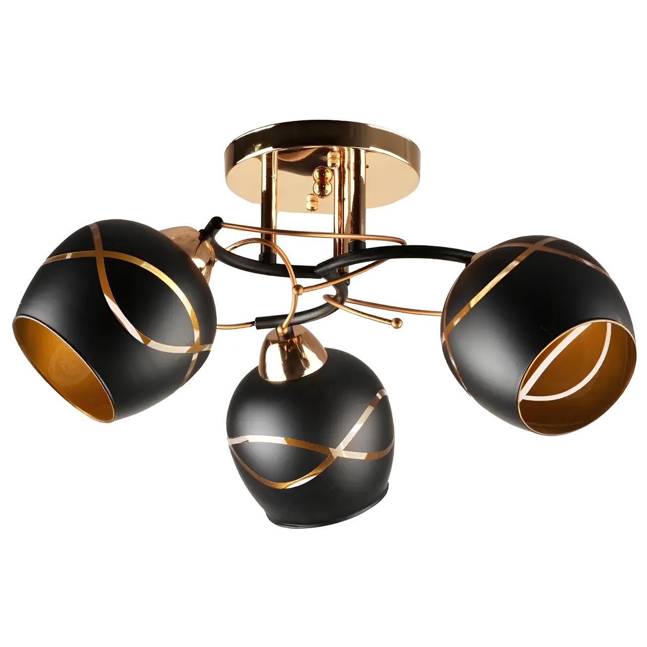 Люстра Svet со стеклянными плафонами под лампу Е27 Черный (SH-7404/3 FG+BK)