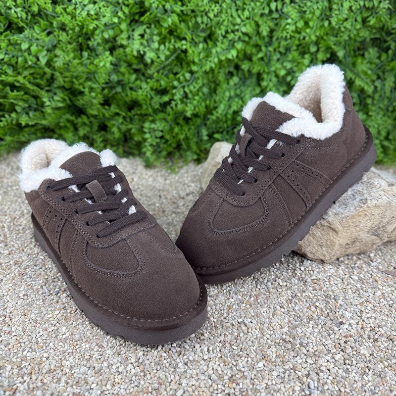 Кеди жіночі замшеві зимові Е-005073-24 p. 36 23 см Темно-коричневий (113868118)