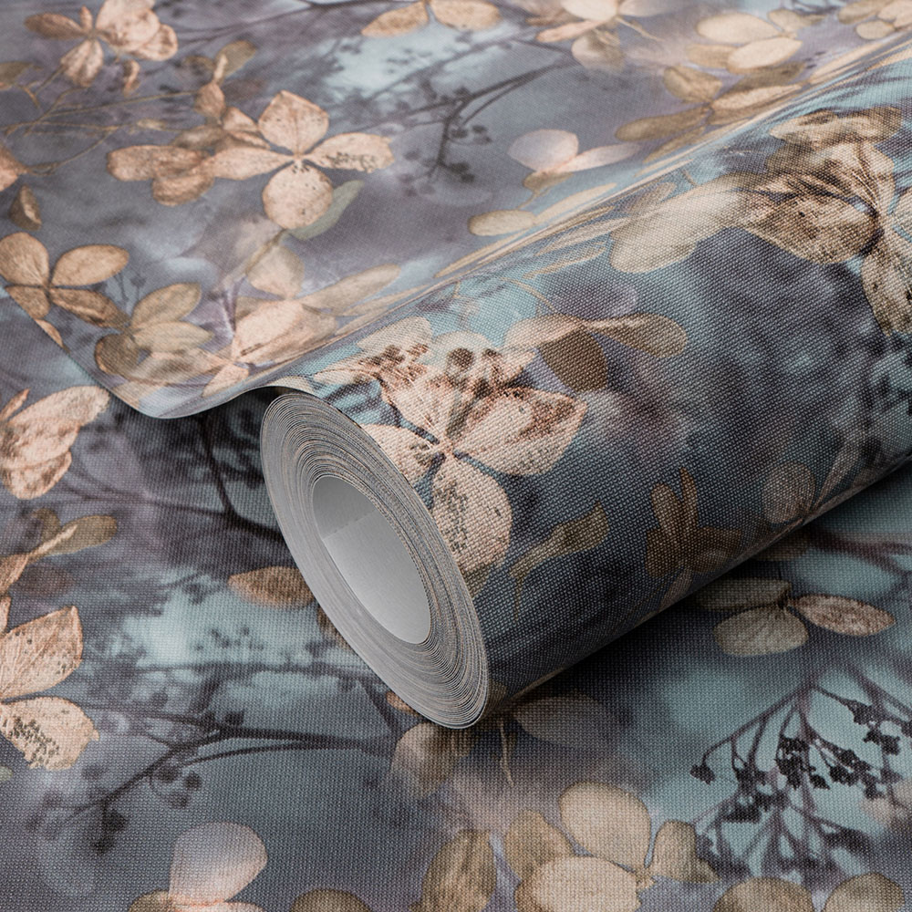 Флізелінові шпалери Erismann Play of Light 12201-08 вініл гарячого тиснення 1,06х10,05 м Синій