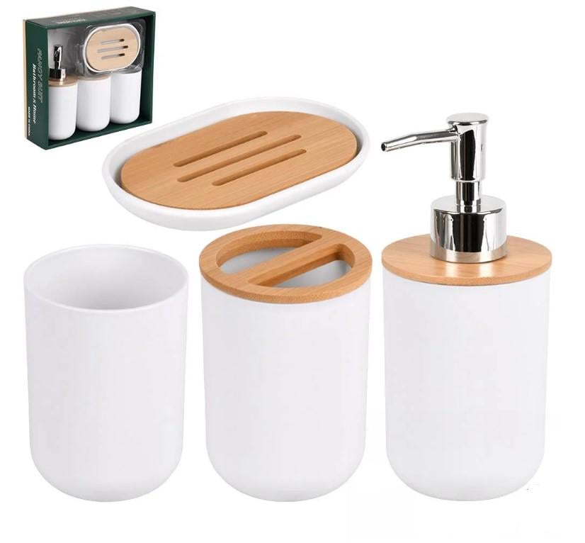 Набор для ванной 4 пр. 25х22х7 см (R34120-W)