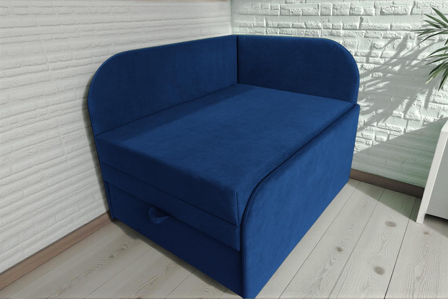 Крісло-ліжко дитяче Tobi Sho Діксі м'яке розкладне правостороннє велюр 950х750х700 мм Fiore Navy