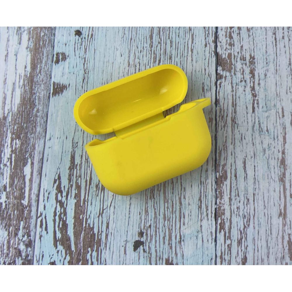 Силіконовий чохол з карабіном для навушників AirPods Pro Жовтий