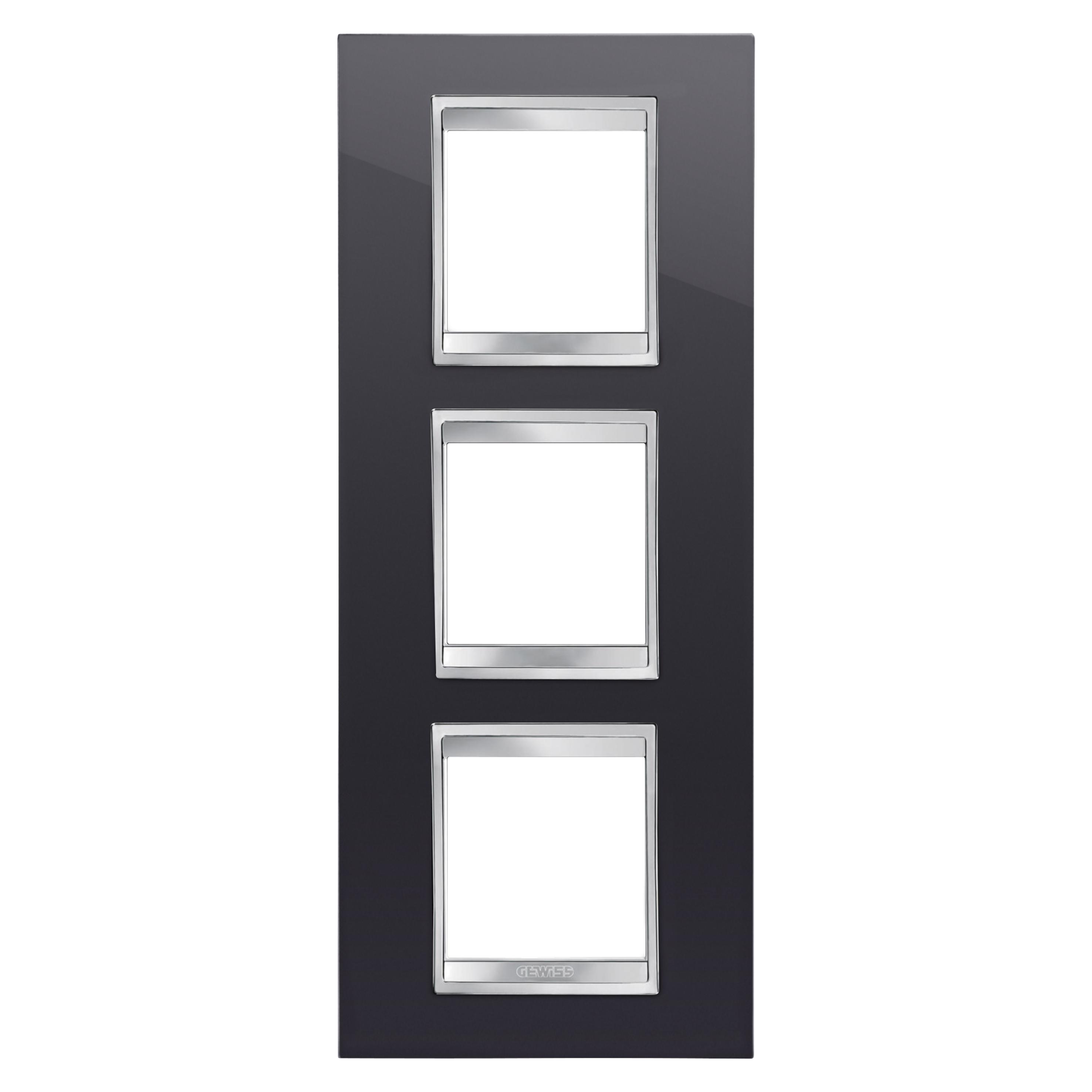 Рамка трехместная Gewiss Chorusmart LUX вертикальная технополимер Черный (GW16227TN)