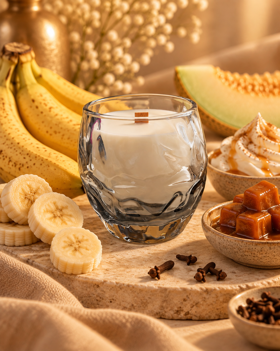 Свеча ароматическая Franterro Pebble Banana Extra 300 г (FRN-1109)