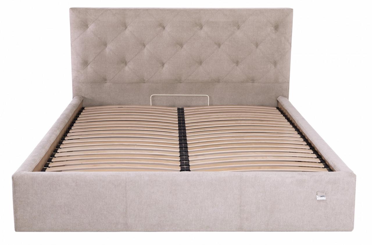 Ліжко двоспальне Bristol Comfort Rosto 13 з підйомним механізмом та нішою для білизни 160х200 см Бежевий