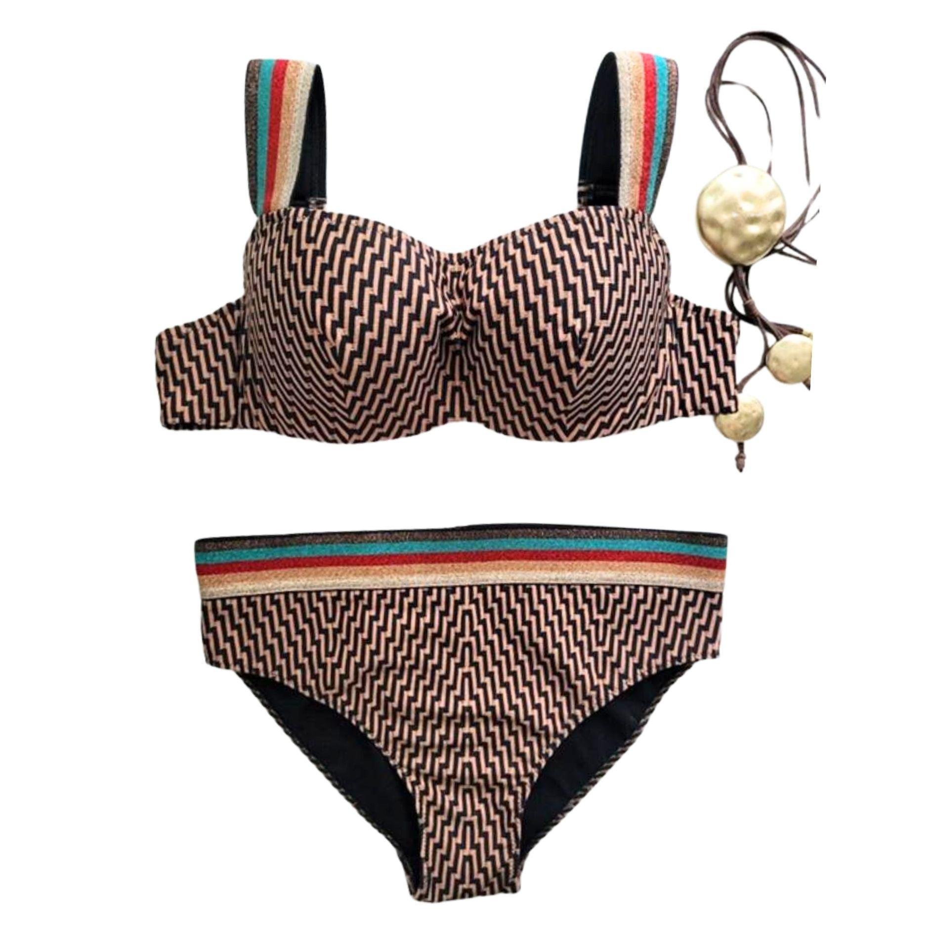 Купальник Toccata раздельный Noele BSg/1-030 р. 40 Бронзово-черный