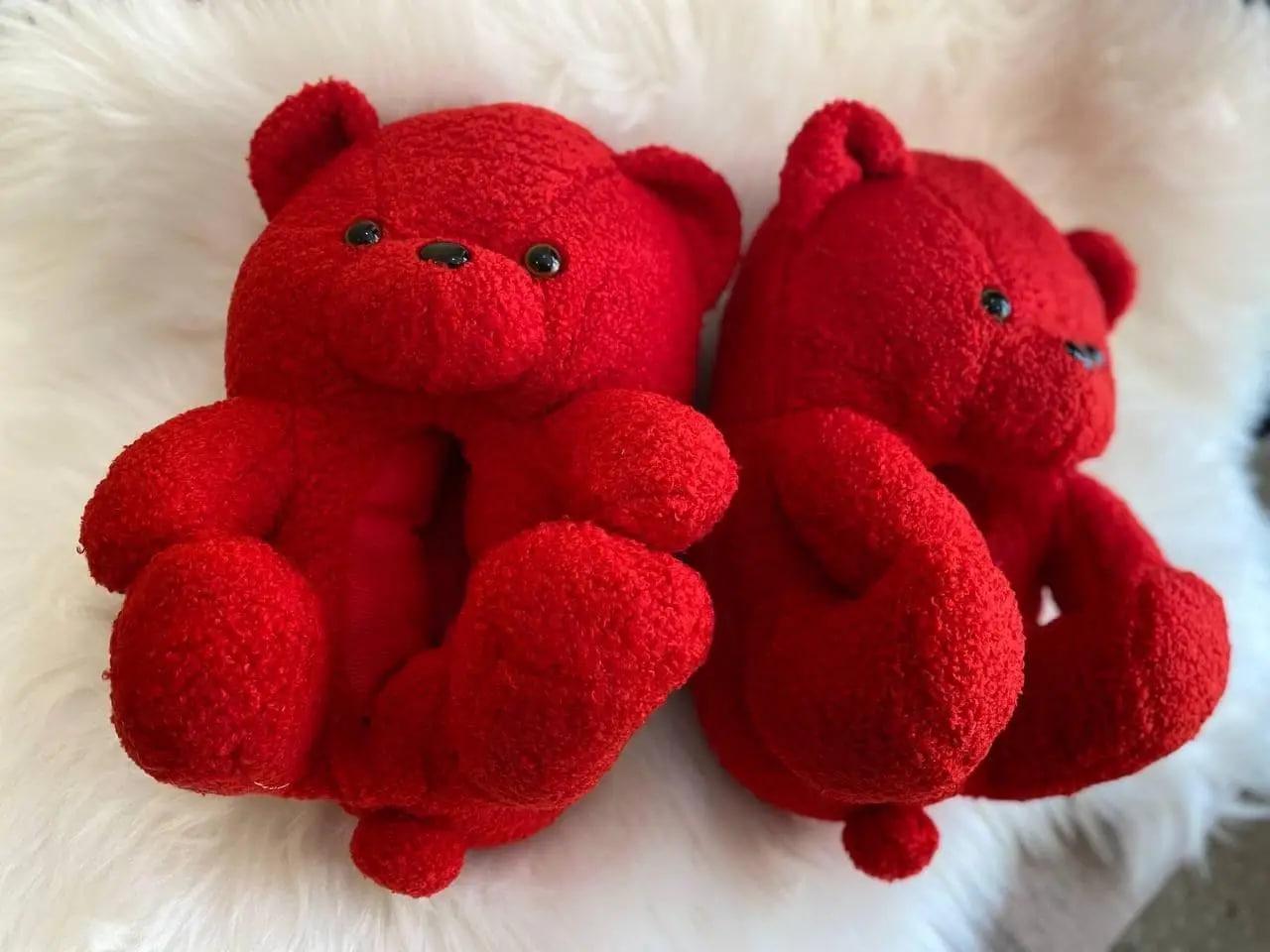 Тапочки Мишка р. 35-40 Красный (6072)