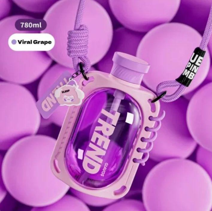 Пляшка для води герметична з антислизьким покриттям та ремінцем 780 мл Фіолетовий (2692817870) - фото 8 Пляшка для води герметична з антислизьким покриттям та ремінцем 780 мл Фіолетовий (2692817870) - фото 8