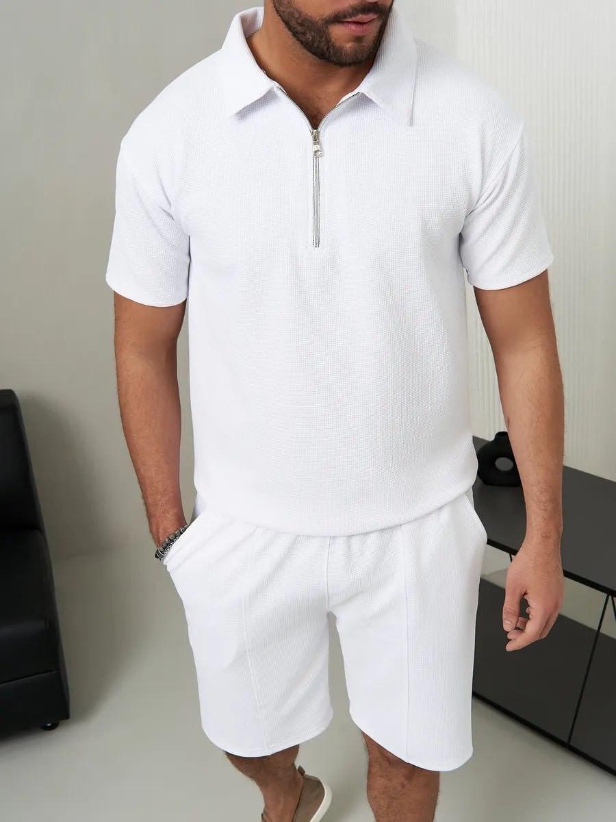 Комплект футболки и шорты из вафельного полотна L Белый (2657779841) - фото 7