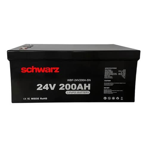 Аккумулятор литий-железо-фосфатный Schwarz 24V 200 Ah с LED с экраном (SCH-24V200A-SN)