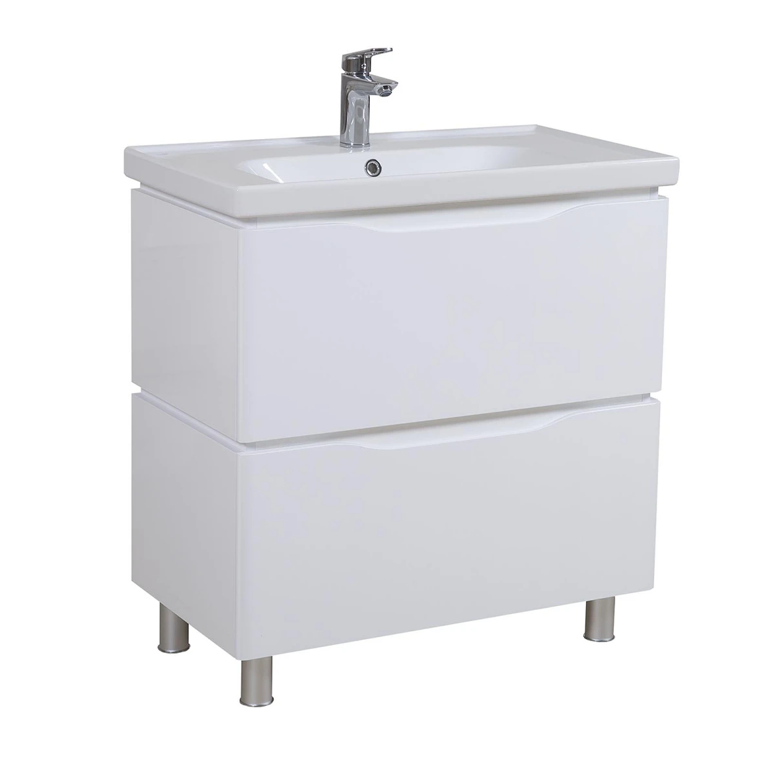 Тумба для ванной Aqua Rodos Венеция 80x45 напольная с умывальником CeraStyle Frame Белый (АР000040217)