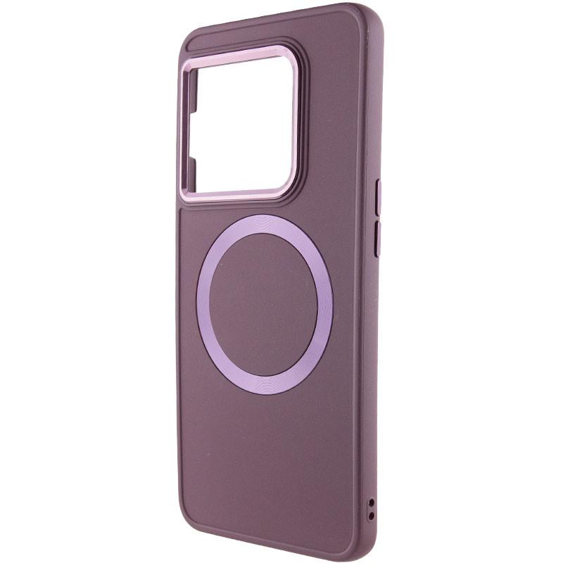 Противоударный TPU чехол Bonbon Metal Style with MagSafe для OnePlus 10 Pro Бордовый / Plum - фото 3