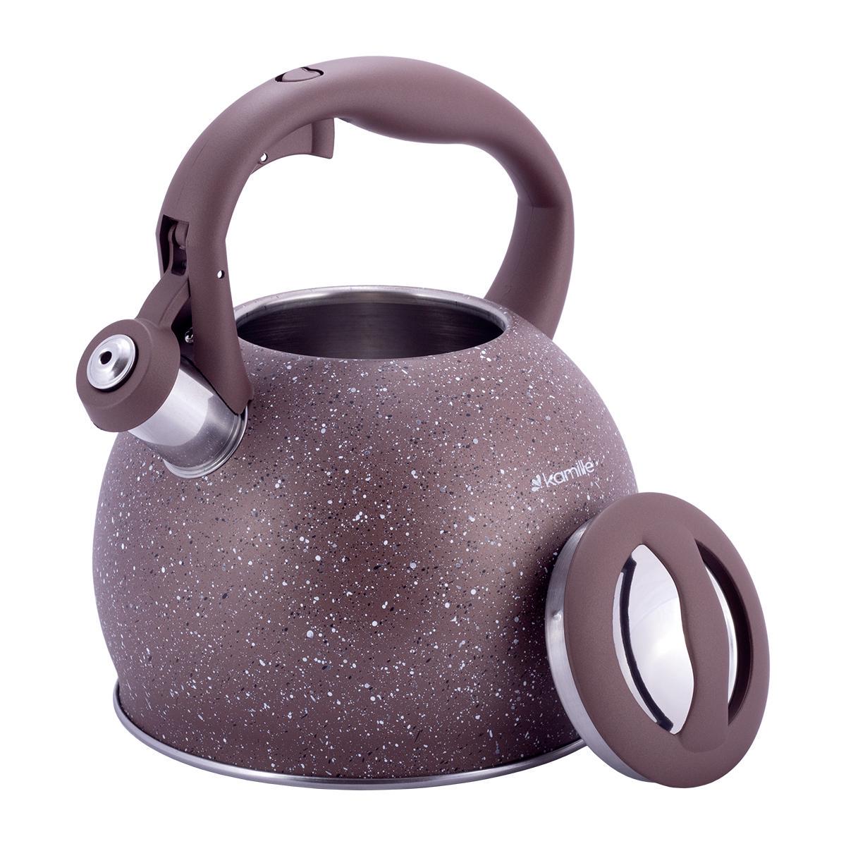 Чайник Kamille из нержавеющей стали со свистком 3 л Brown (1074 br) - фото 3 Чайник Kamille из нержавеющей стали со свистком 3 л Brown (1074 br) - фото 3